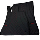 Black Leather Floor Mats For Mercedes Benz E-Class W213 Sedan (2020-2023) | ER56 Design - AutoWin