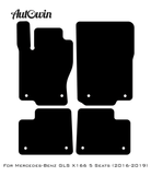 Black Leather Floor Mats For Mercedes Benz GLS-Class X166 (2016-2019) | ER56 Design - AutoWin