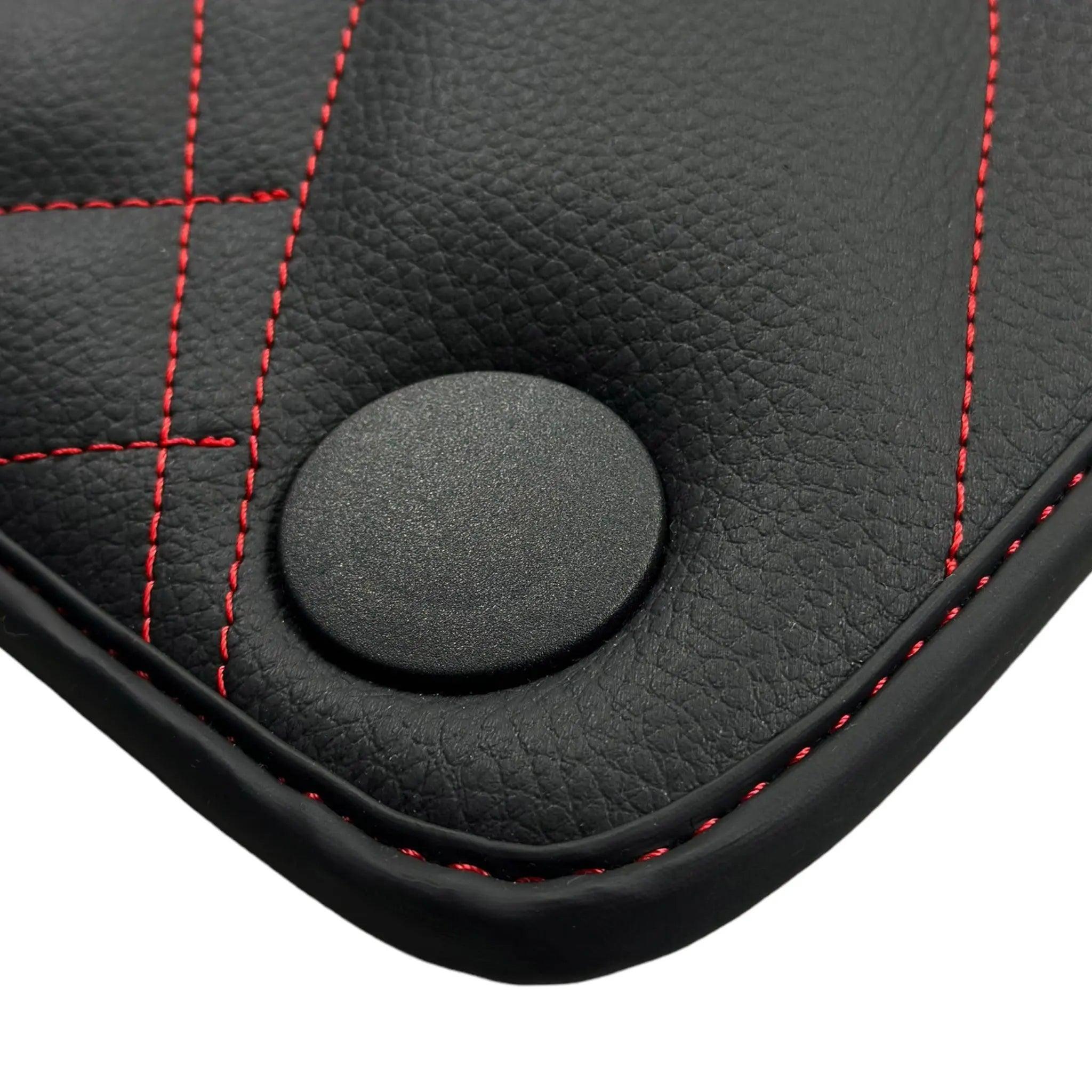 Black Leather Floor Mats For Mercedes Benz T-Class W420 (2022-2023) | ER56 Design - AutoWin