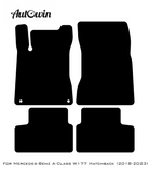 Black Sheepskin Floor Mats For Mercedes Benz A-Class W176 (2012-2018) | ER56 Design - AutoWin