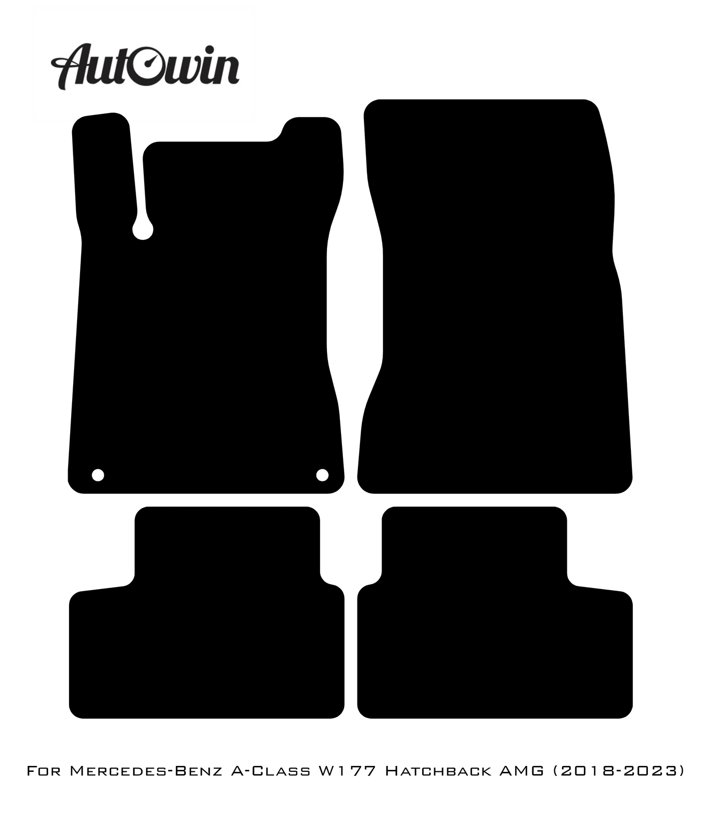 Black Sheepskin Floor Mats For Mercedes Benz A-Class W177 Hatchback AMG (2018-2023) | ER56 Design - AutoWin