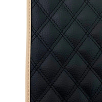 Black Stitched Leather Floor Mats for Maserati GranTurismo Sport (2012-2019) | Beige Trim - AutoWin