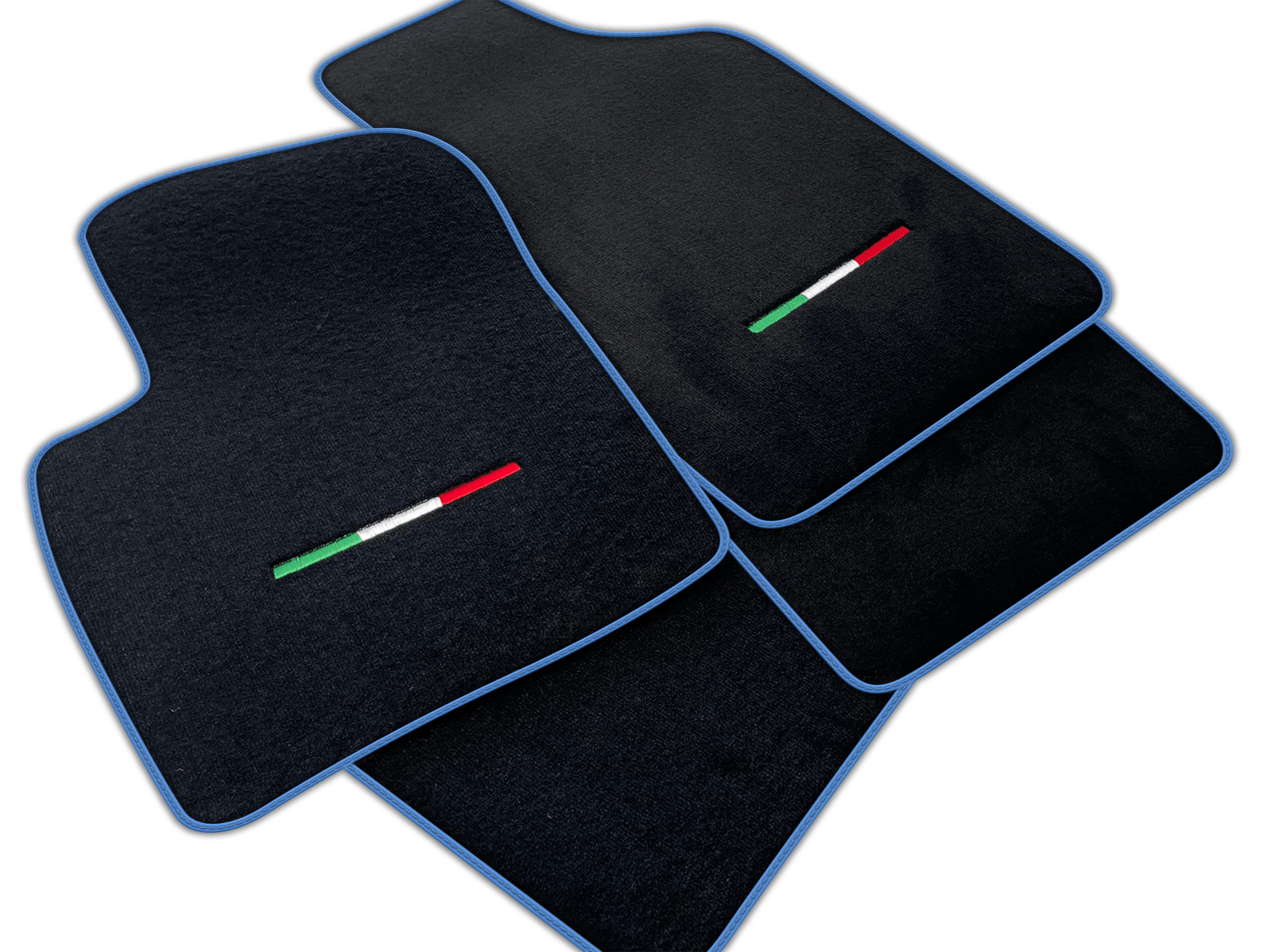 Italian Edition Black Floor Mats for Fiat 500c (2009-2014)