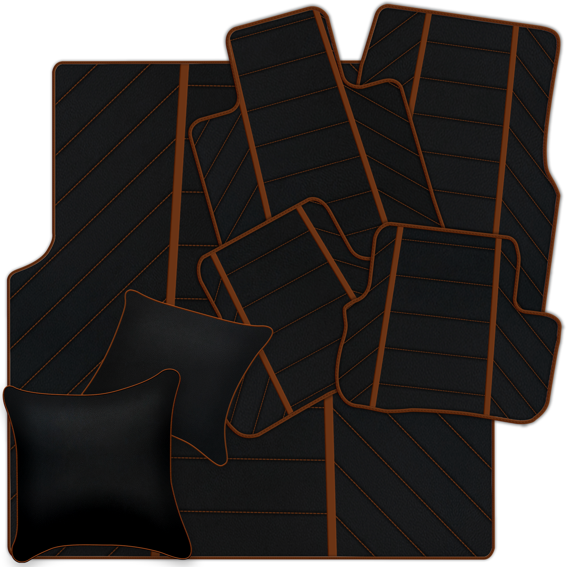 Luxury Black Leather Floor Mats for Rolls Royce Dawn 2016-2023