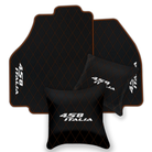 Premium Black Leather Floor Mats for Ferrari 458 Spider (2012-2015)