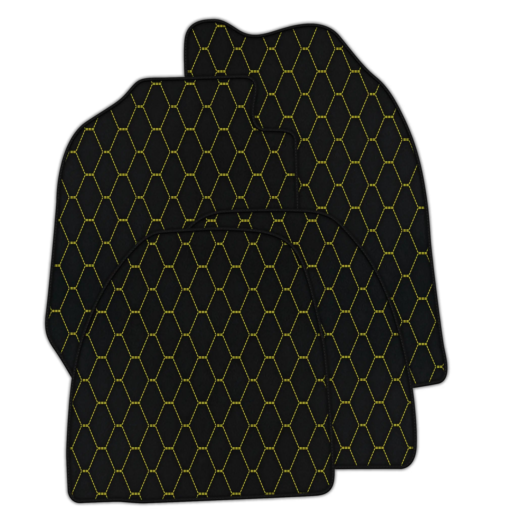 Customizable Leather Floor Mats with Vertical Hex Pattern for Porsche 911 - 964 (1989-1994)