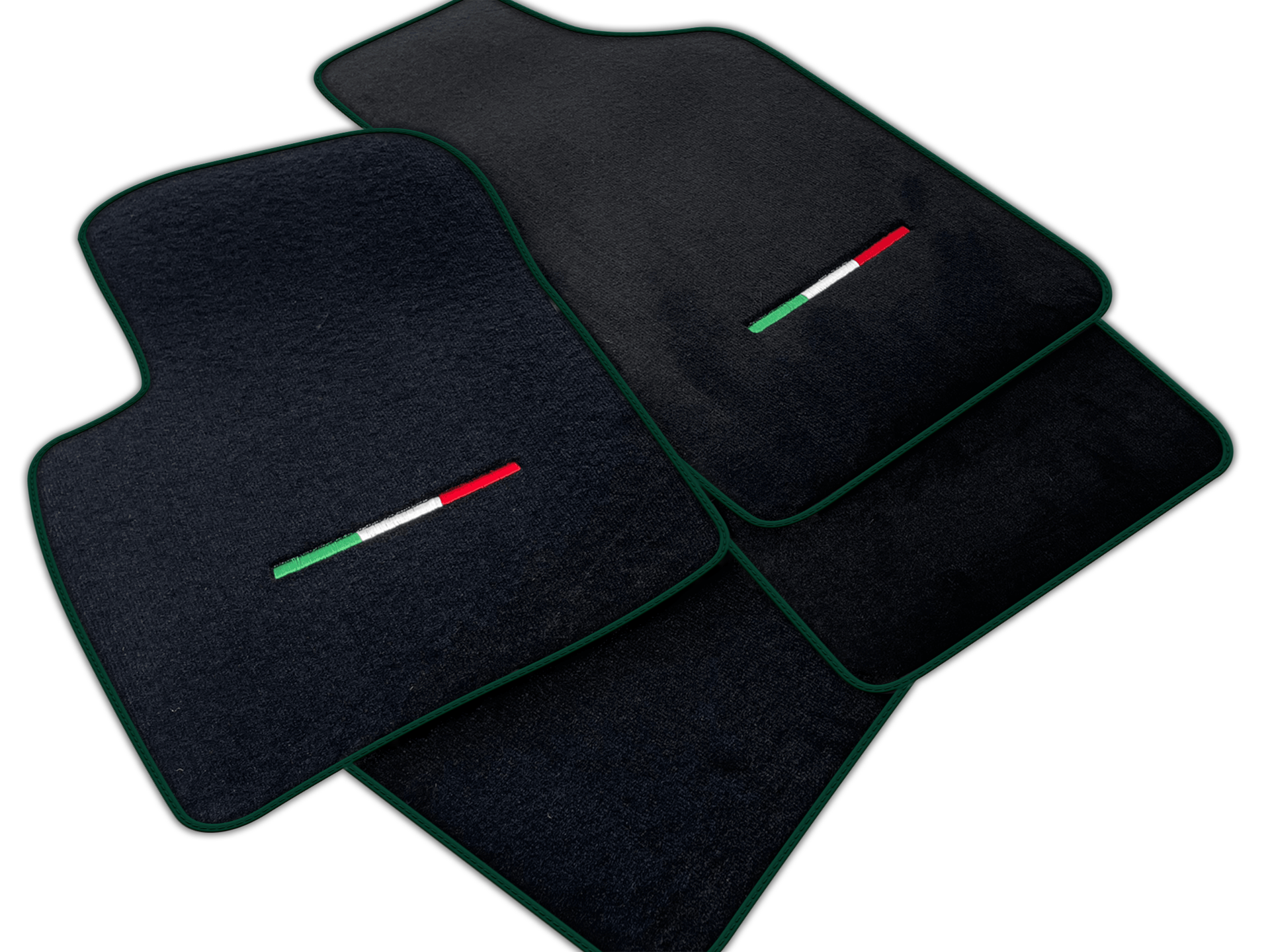 Italian Edition Black Floor Mats for Fiat 500 (2008-2013) Automatic