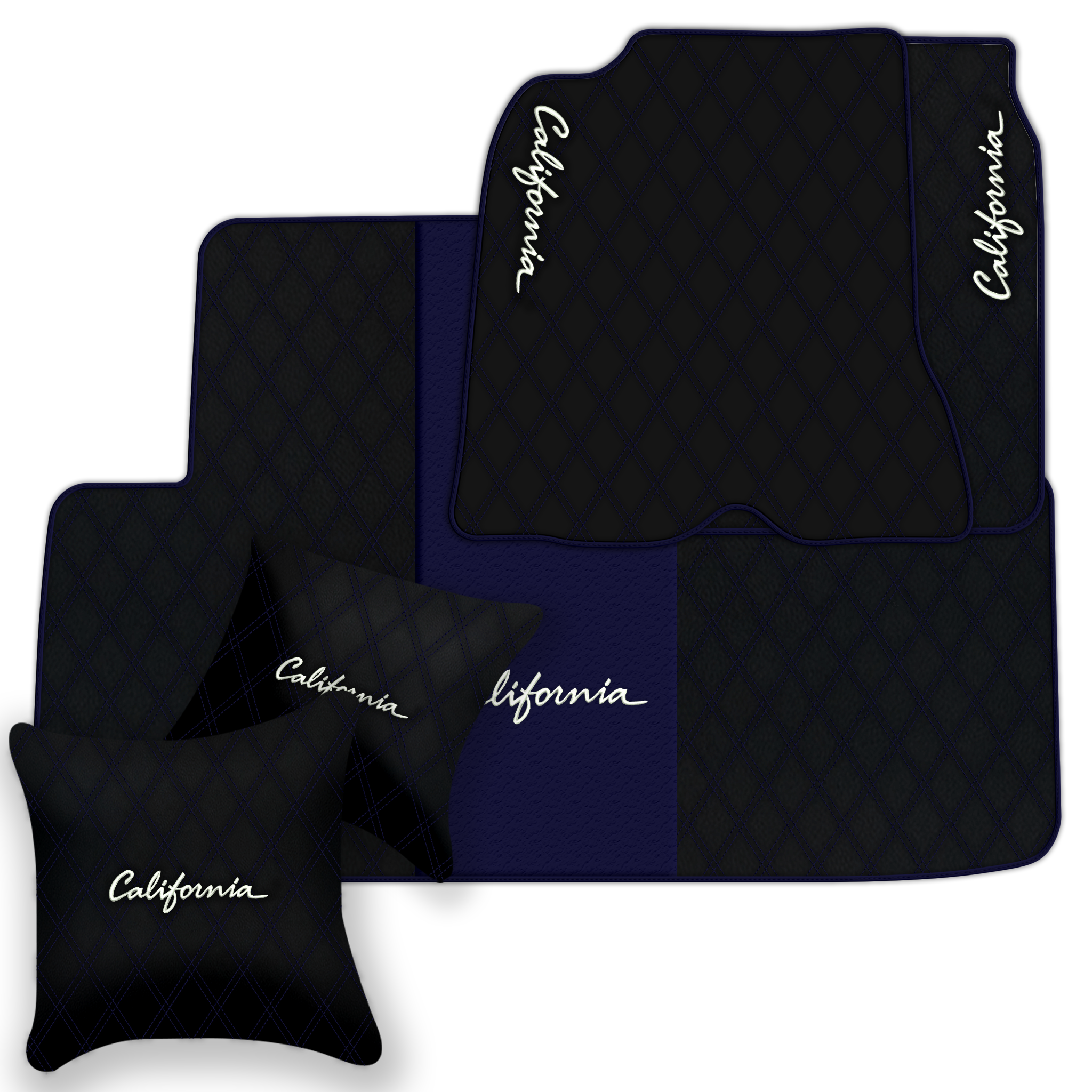 Orange Stitching Black Leather Floor Mats for Lamborghini Urus