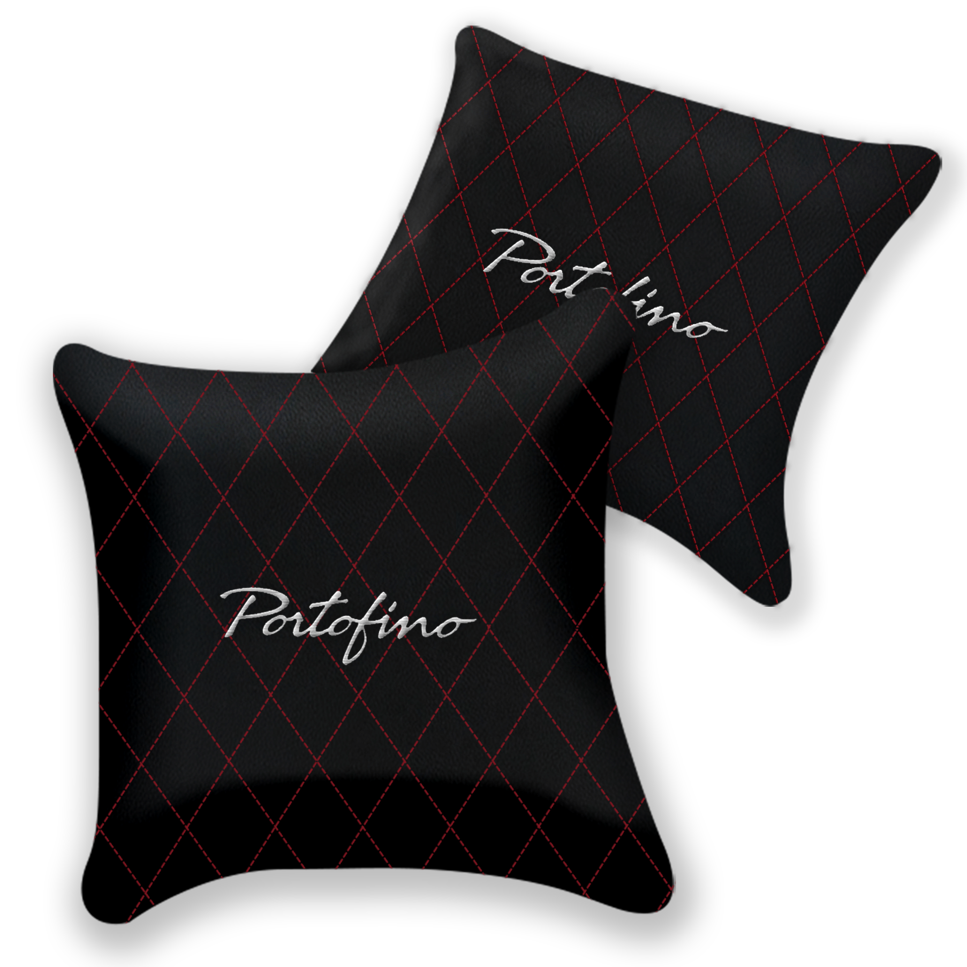 Customizable Black Leather Pillows for Ferrari 812 Superfast | 2-Pack