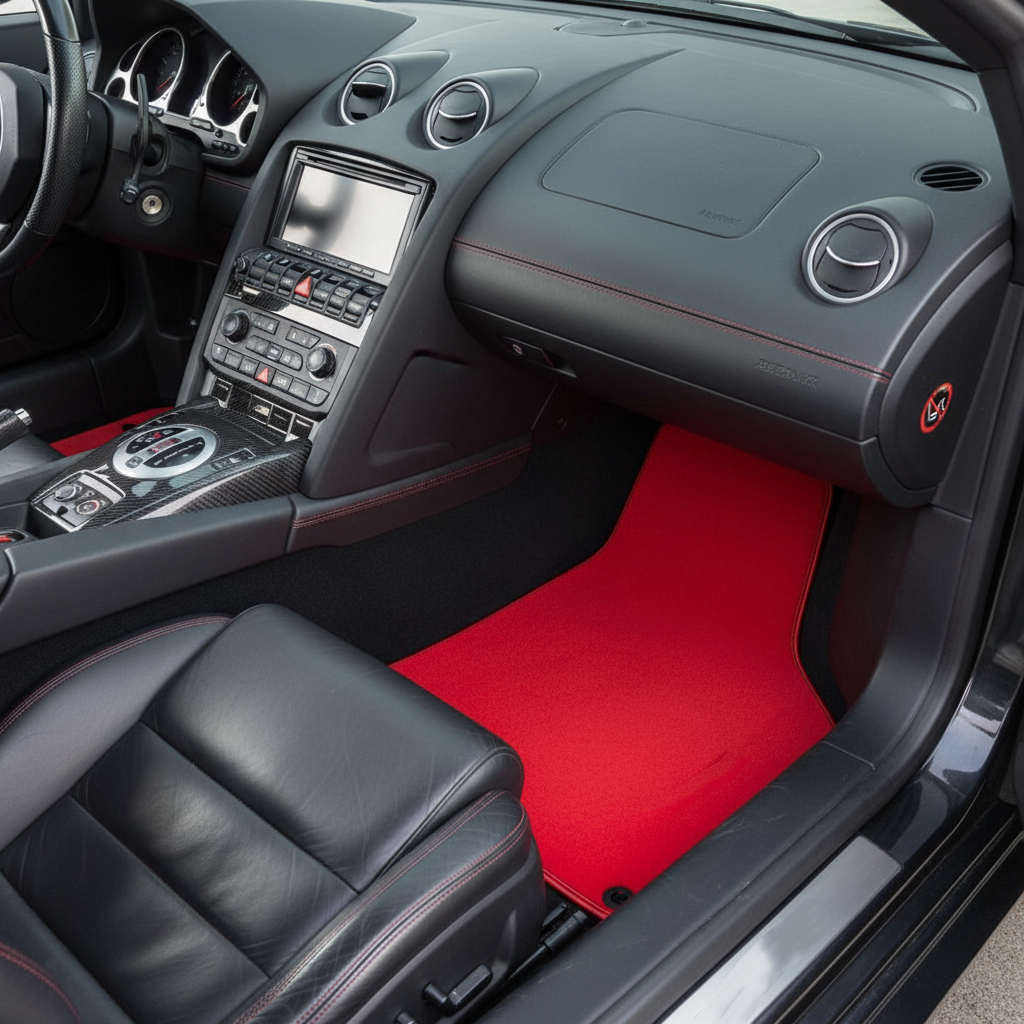 Custom Floor Mats for Lamborghini Gallardo Red Color