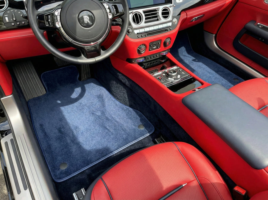 Tapetes Automotivos Para Rolls Royce Dawn RR6 2016-2023 Azul Escuro