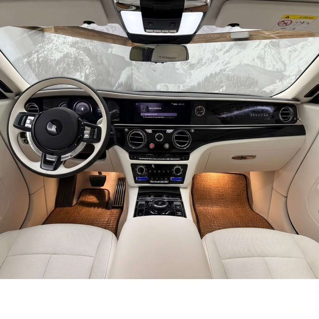 Customizable Leather Floor Mats with Vertical Hex Pattern for Rolls Royce Spectre (2023-2024) - AutoWin