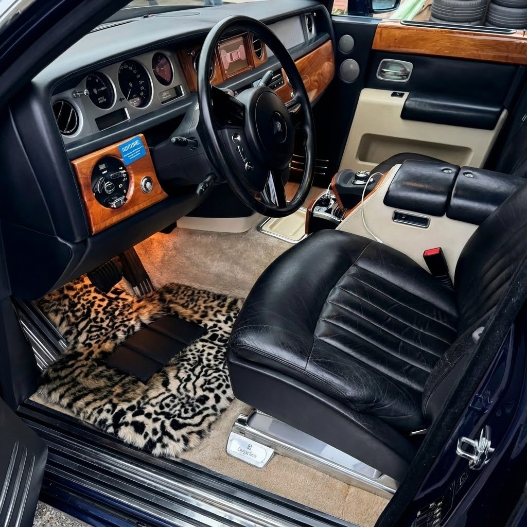 Tapetes de Carro de Pele de Leopardo para Rolls-Royce Phantom VIII (2017-2024)
