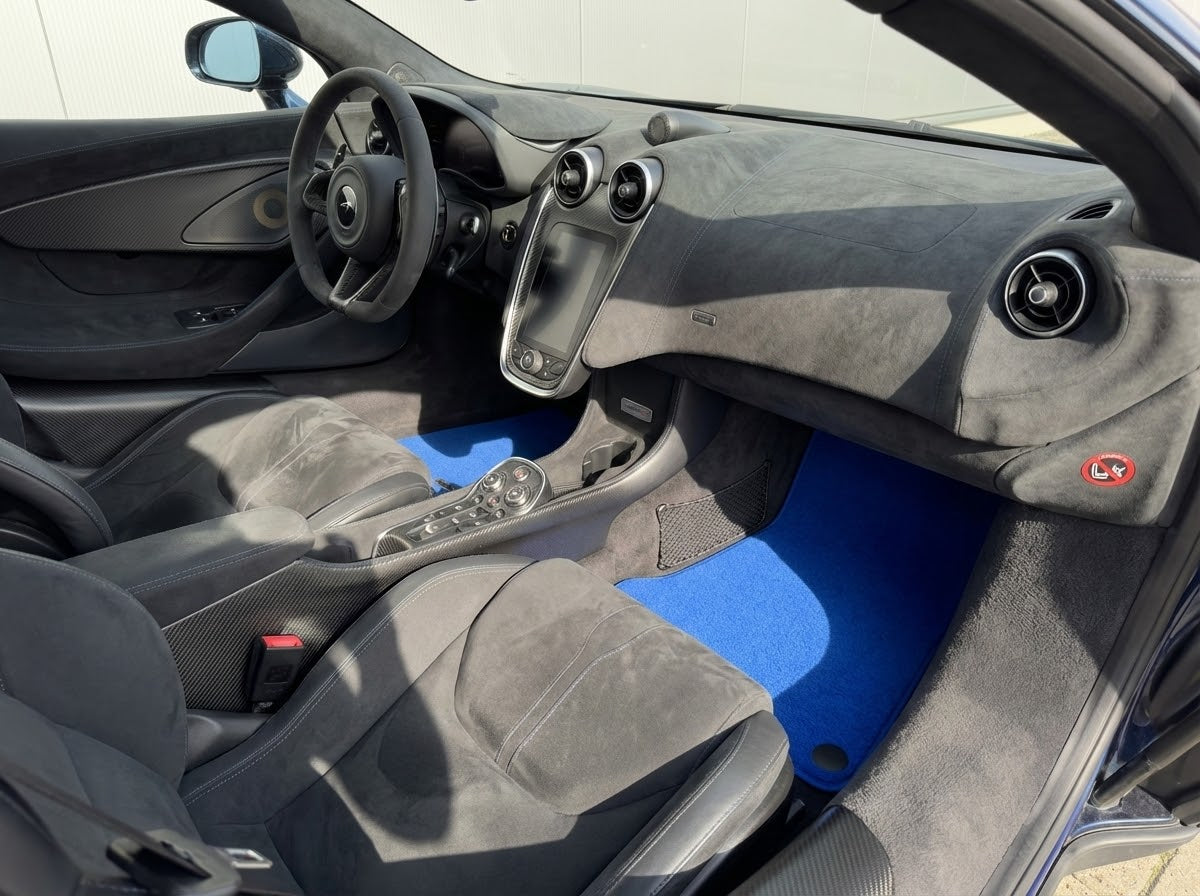 Customizable Leather Floor Mats with Triangle Pattern for McLaren 600LT (2018-2020) - AutoWin