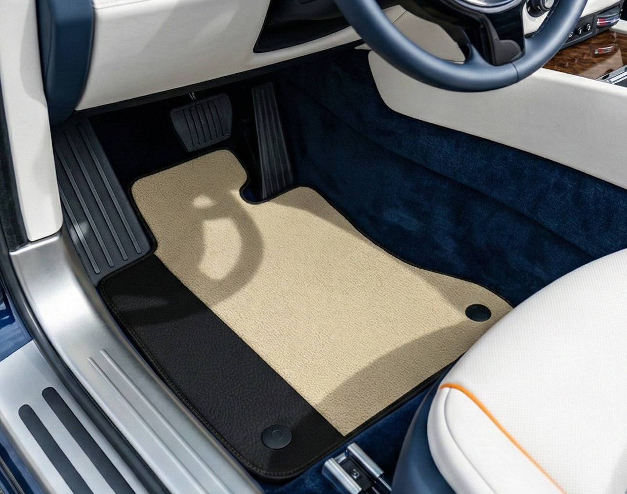 Customizable Leather Floor Mats with Raptor Hex Pattern for Rolls Royce Dawn (2016-2023) - AutoWin