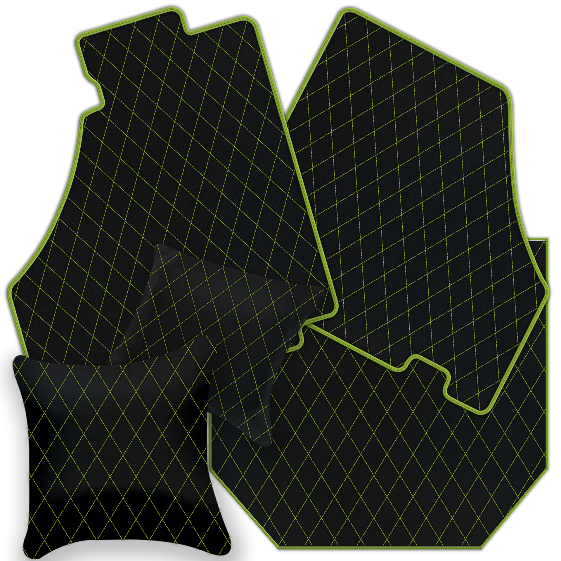 Premium Black Leather Floor Mats for Ferrari 360 (1999-2005)