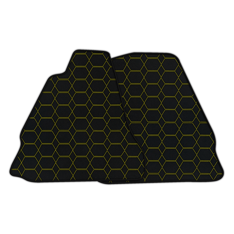 Customizable Leather Floor Mats with Hexagon Hex Pattern for Aston Martin V12 Vanquish (2012-2018) 2-door Coupe