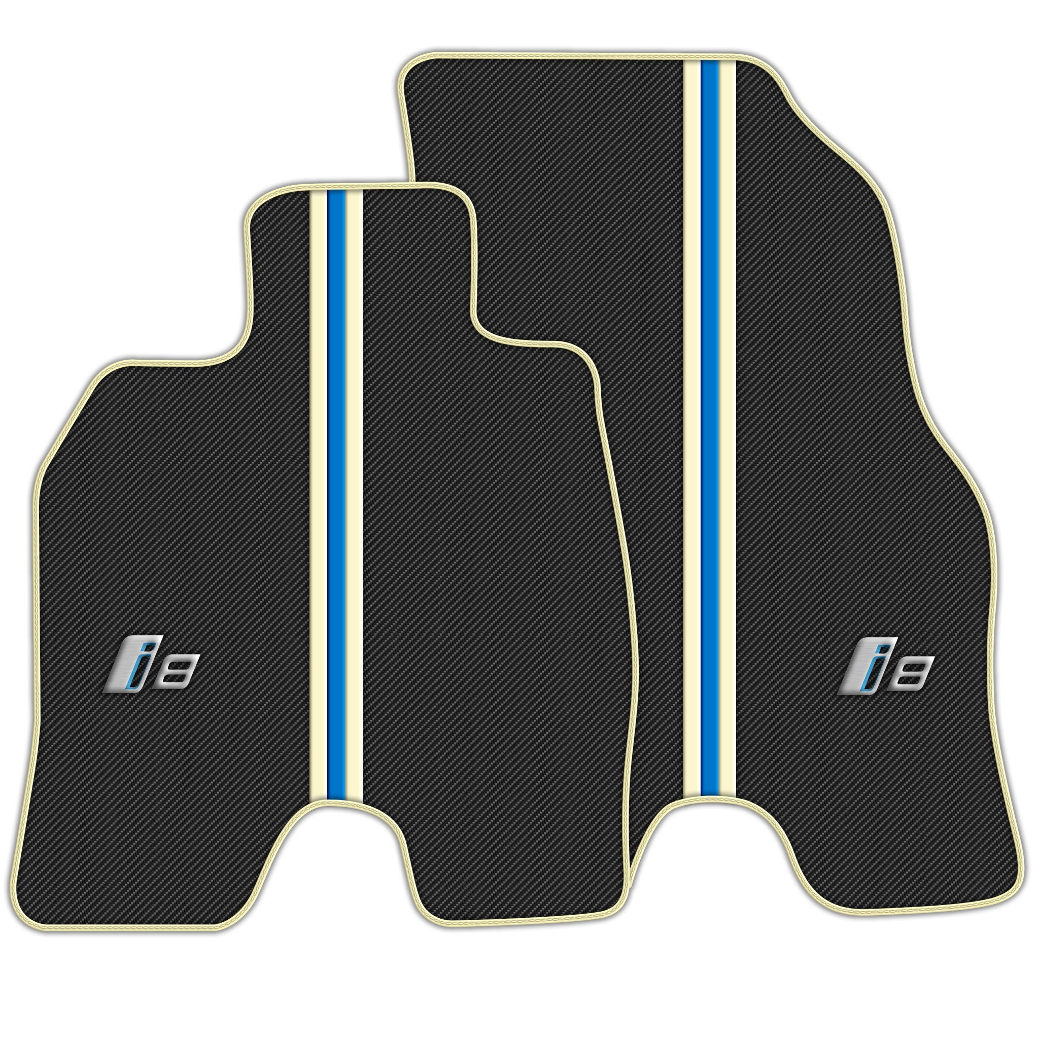 Premium White Leather Floor Mats for BMW i8 Series (2014-2017)