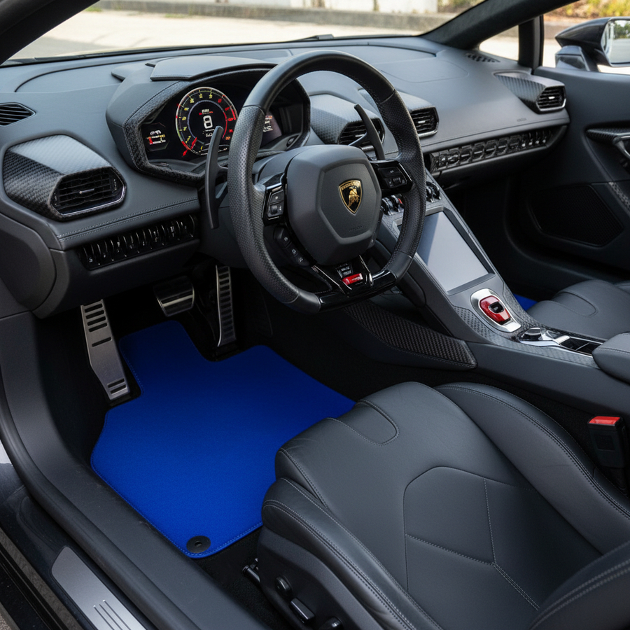 Tapetes Automotivos Azuis Sob Medida para Lamborghini Huracan EVO 2019-2024