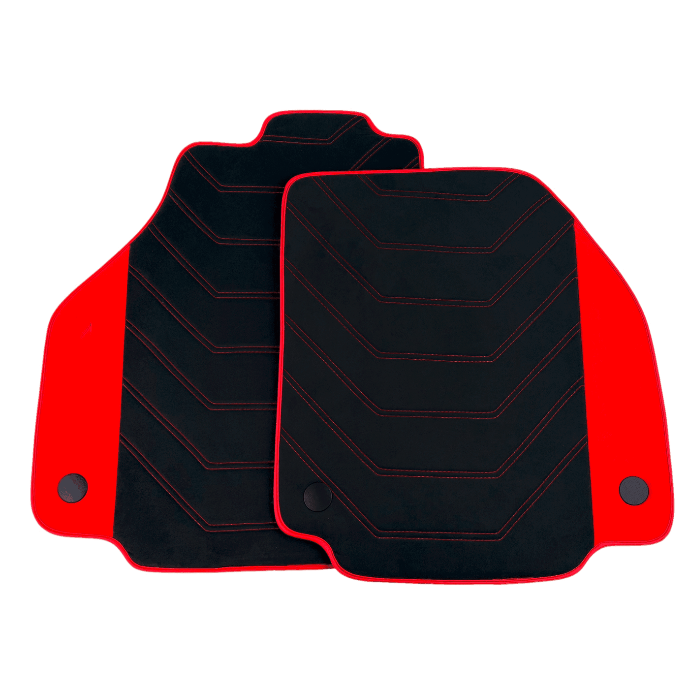 Black Alcantara Floor Mats for Ferrari 488 GTB (2016-2022) with Red Alcantara Accents