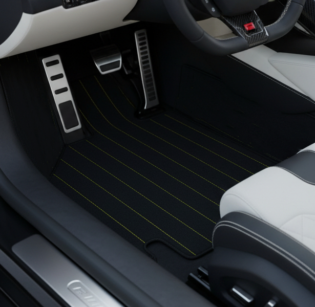 Customizable Leather Floor Mats with Hex Pattern for Lamborghini Countach (1974–1990) - AutoWin