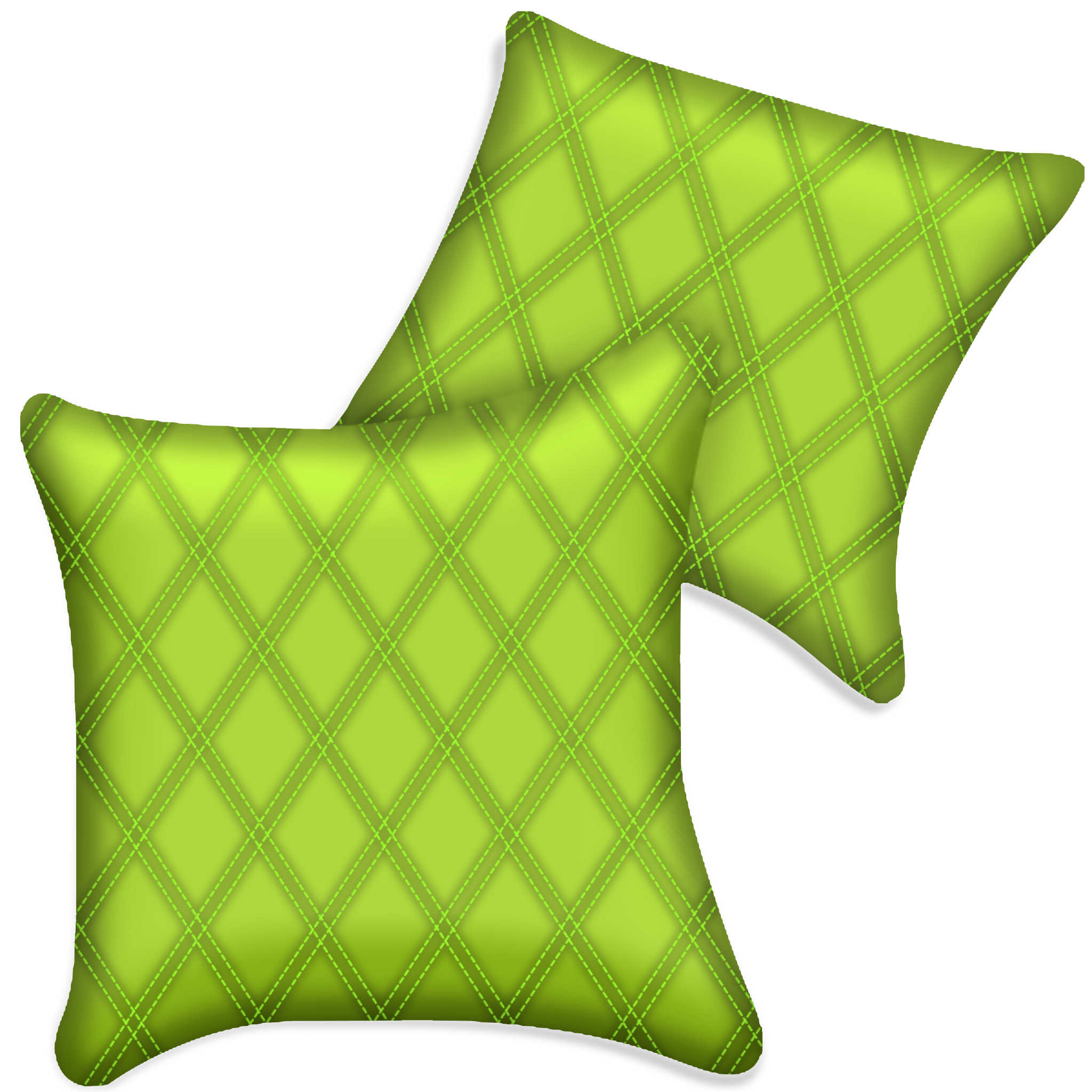 Customizable Green Leather Pillows Set of 2 for All Vehicles | Double Diamond Pattern
