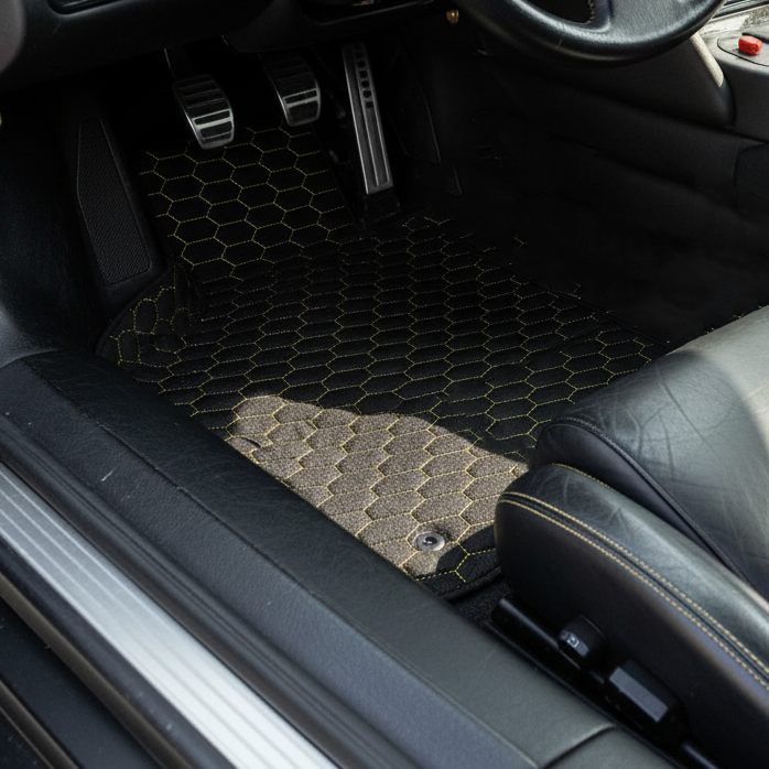 Customizable Leather Floor Mats with Triangle Pattern for Lamborghini Diablo (1990-2001) - AutoWin