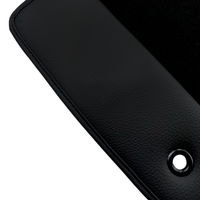 Black Floor Mats for Jeep Renegade (2014-2018) Distance Fixing Points Co-Driver 20 cm with Leather | AutoWin