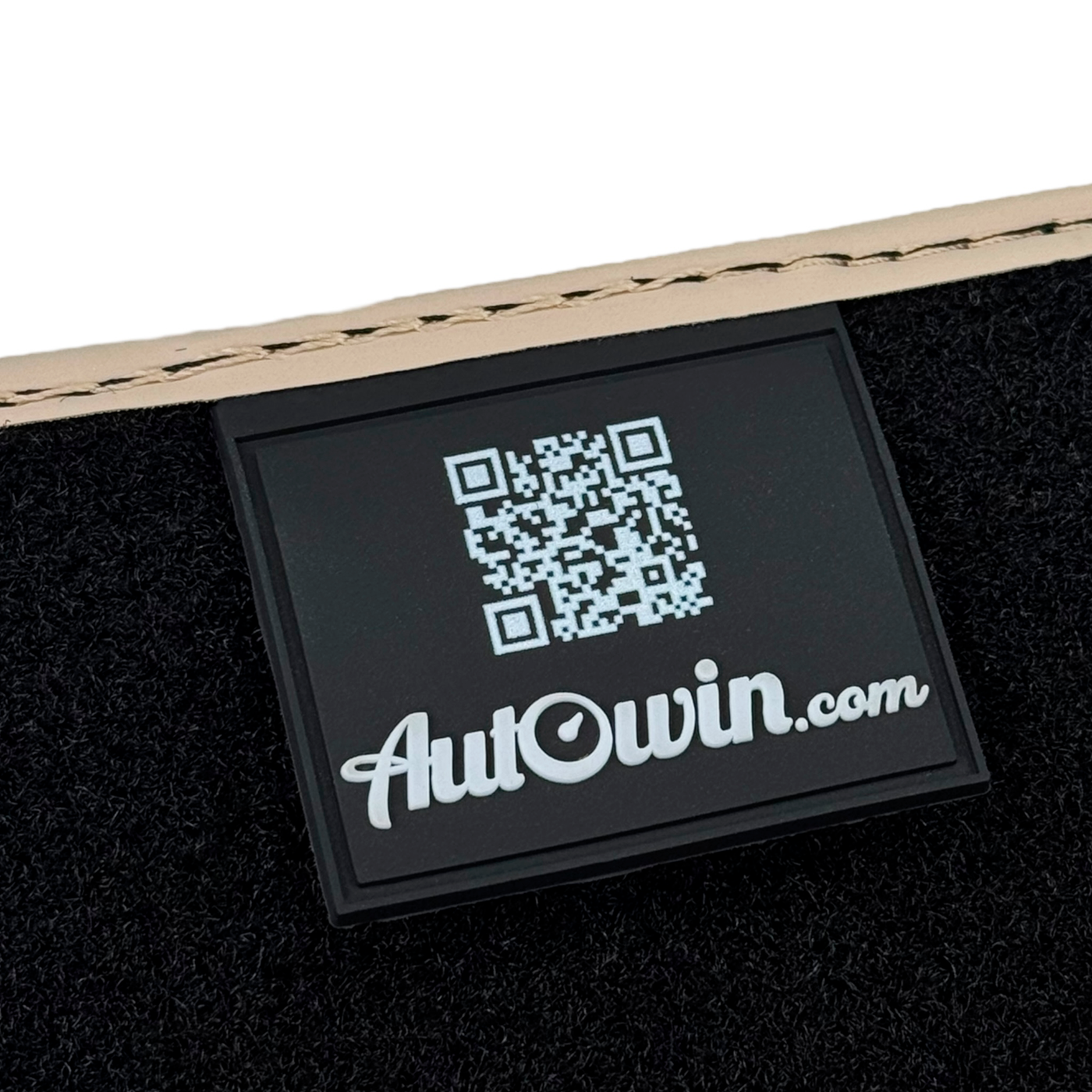 Black Stitched Leather Floor Mats for Maserati GranTurismo (2007-2019) | Beige Trim