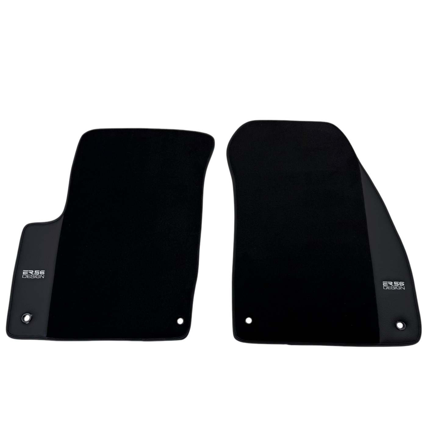 ER56 Design Black Floor Mats for Jeep Renegade Plug-in Hybrid (2020-2024) Co Drive Without Fixing System with Leather
