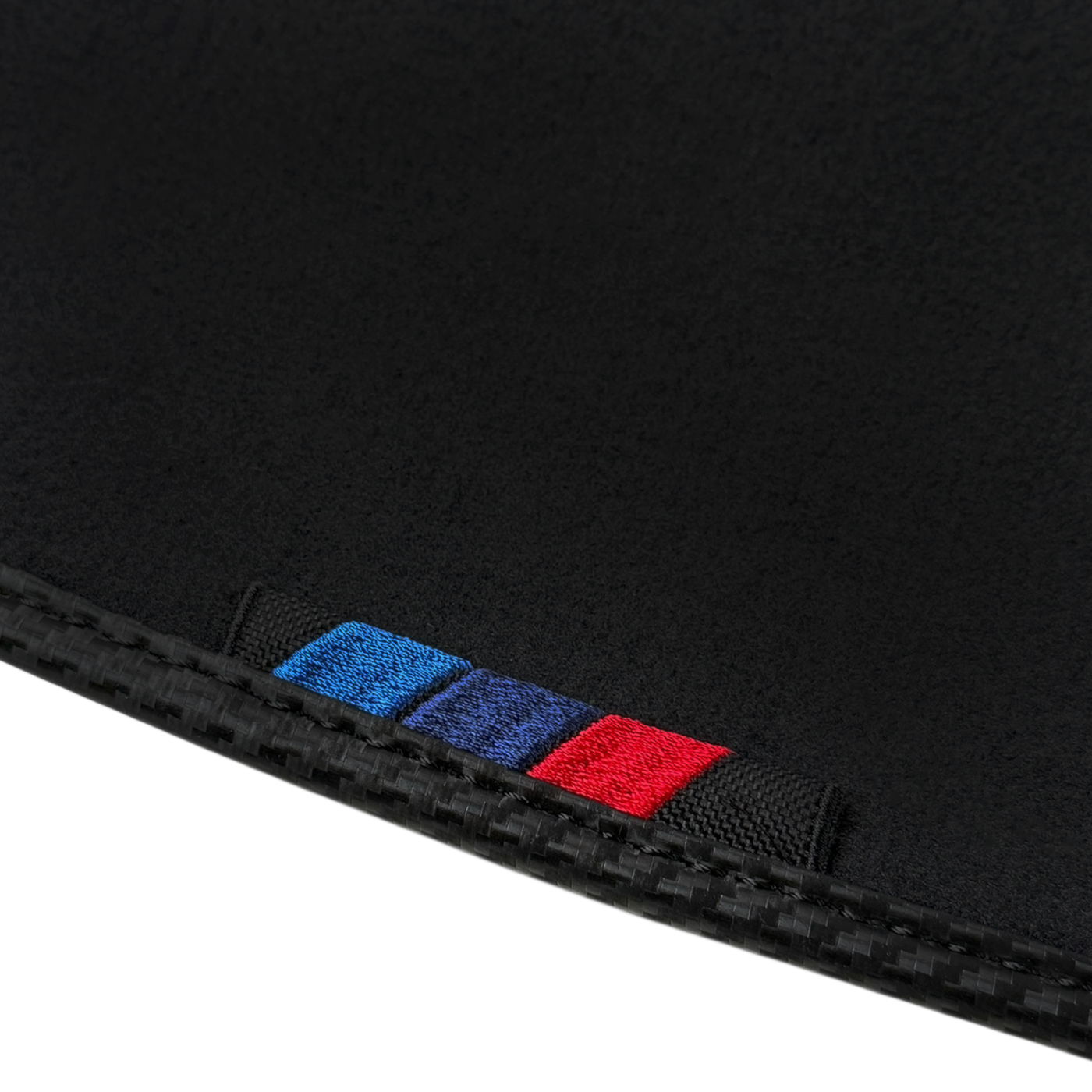 Black Floor Mats for BMW X2 Series F39 with Carbon Fiber Style Detailing