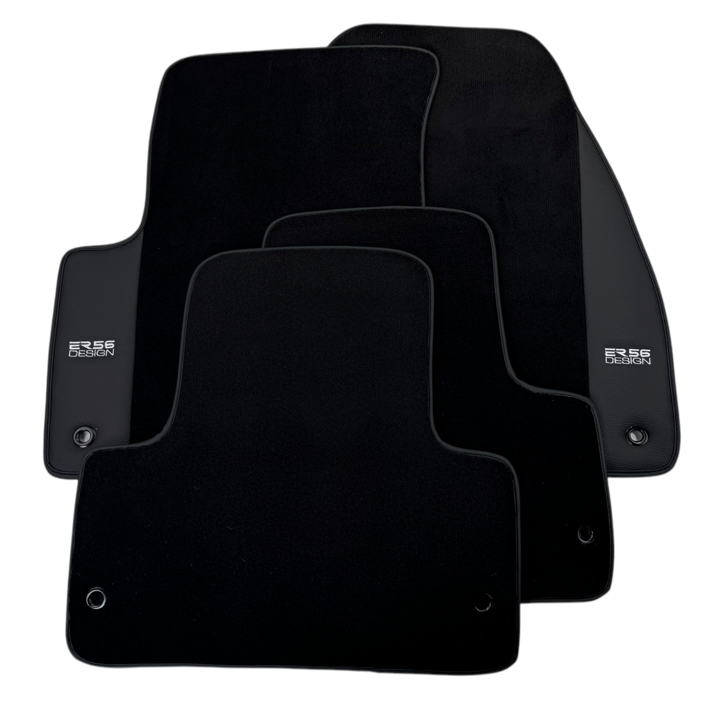 ER56 Design Black Floor Mats for Chevrolet Matiz Hatchback (1998-2004) with Leather