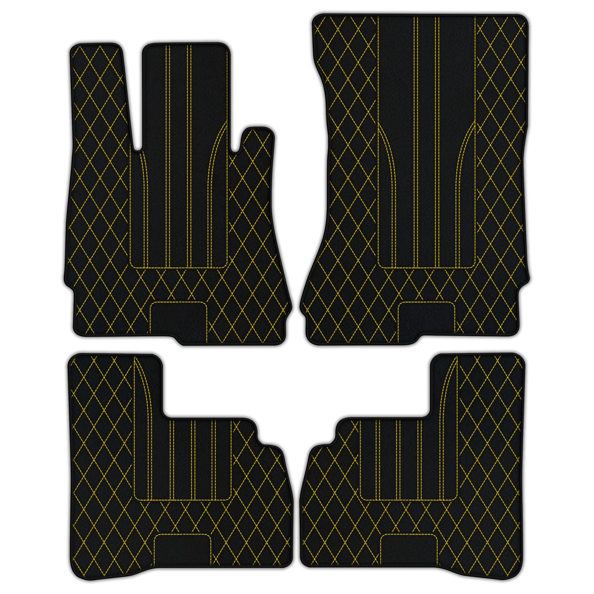Customizable Leather Floor Mats with Line Pattern for Mercedes Benz S-Class W222 (2013-2020) Short Wheelbase - AutoWin