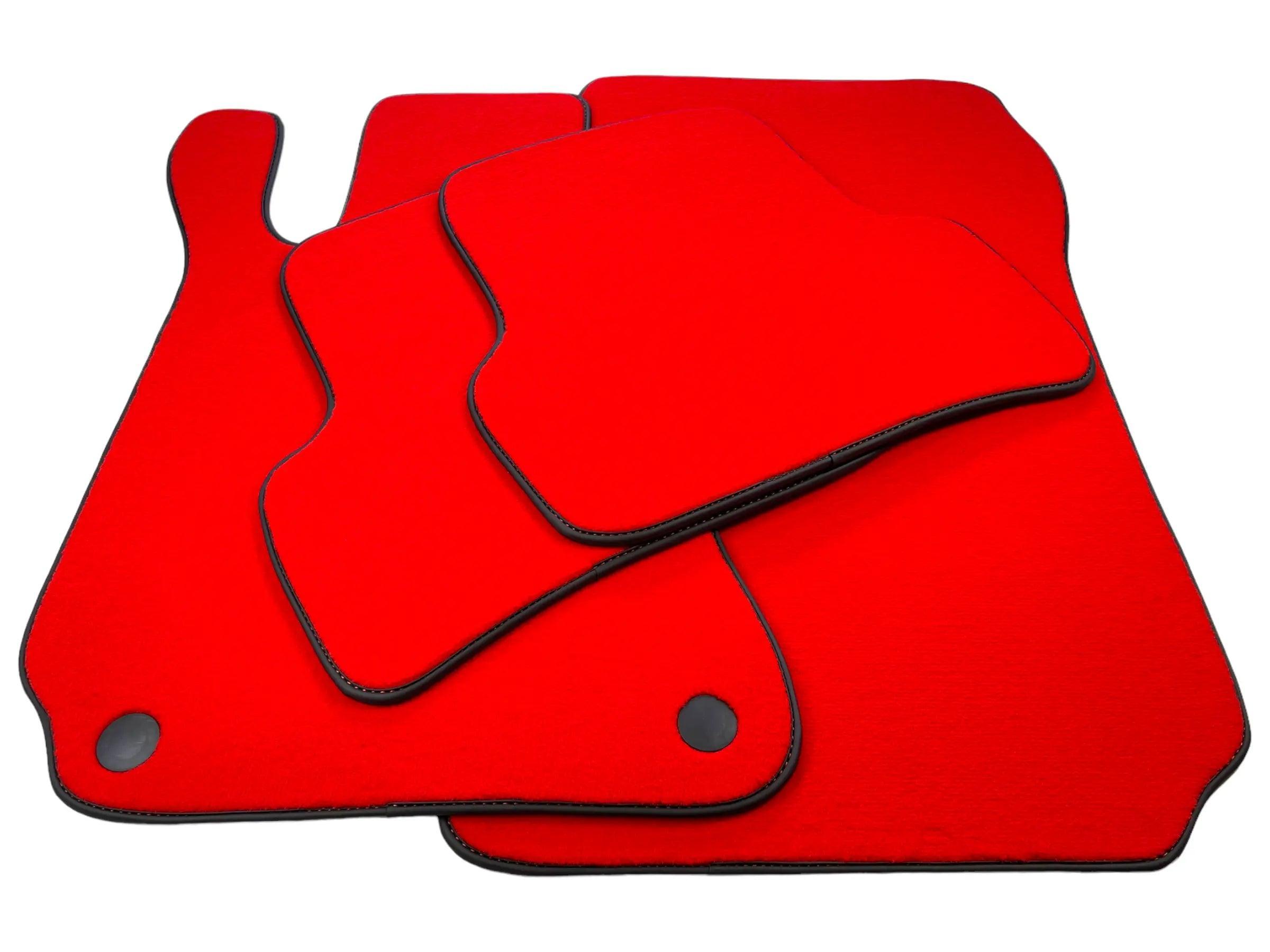 Red Floor Mats For Mercedes-Benz SL R231 2012–2020 Black Trim - AutoWin
