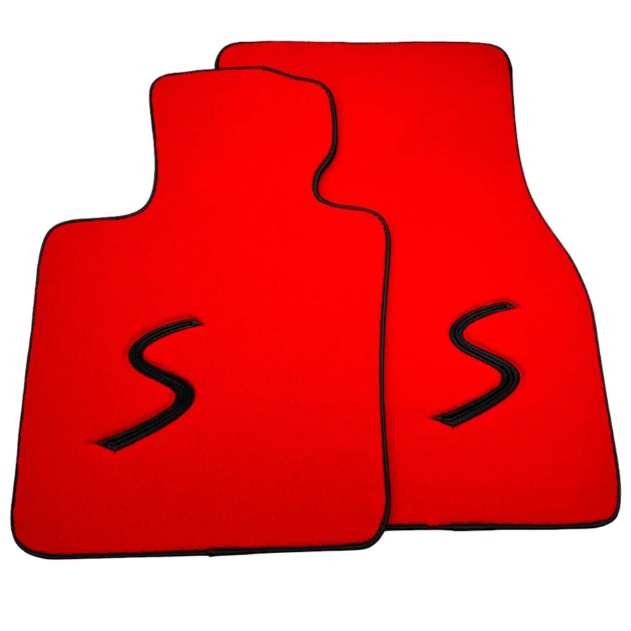 Red Floor Mats for Mini Cabrio R56 Convertible (2009-2016) - AutoWin