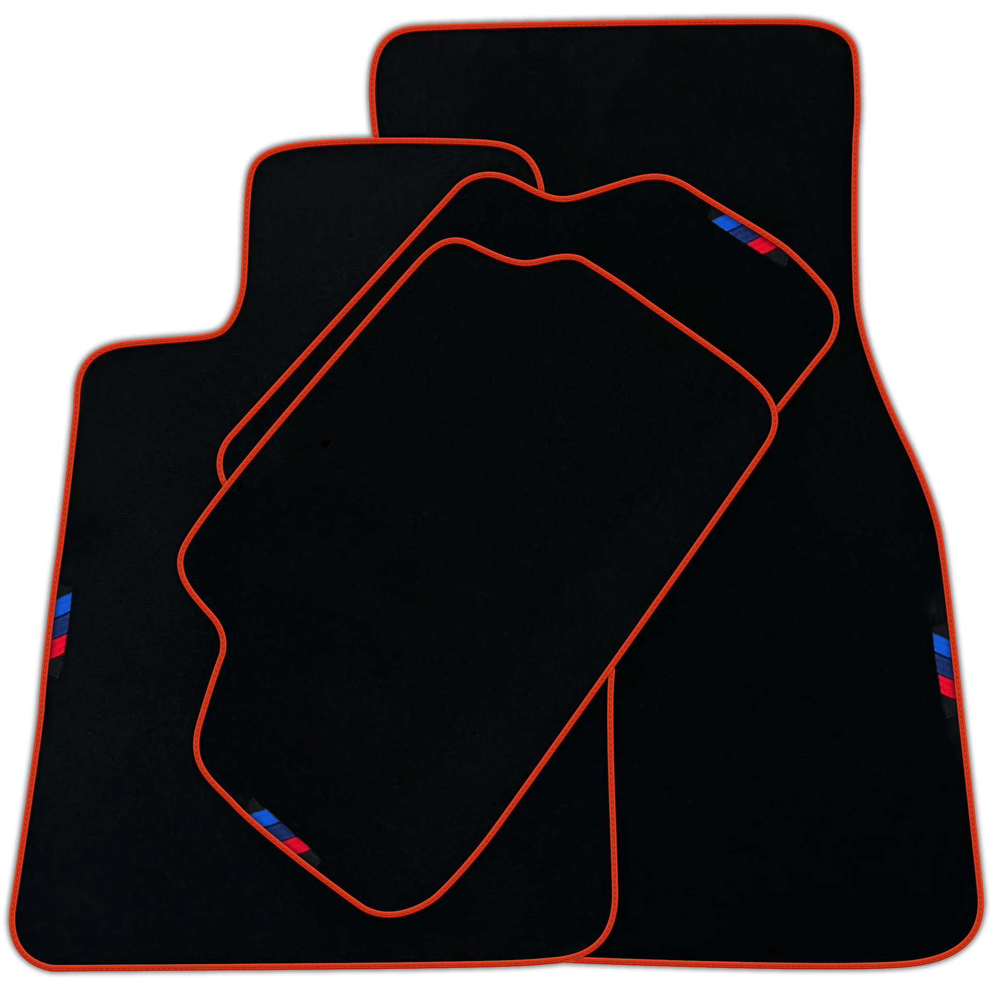 Black Floor Mats For BMW 5 Series G30 with German Flag | Various Trim Colors