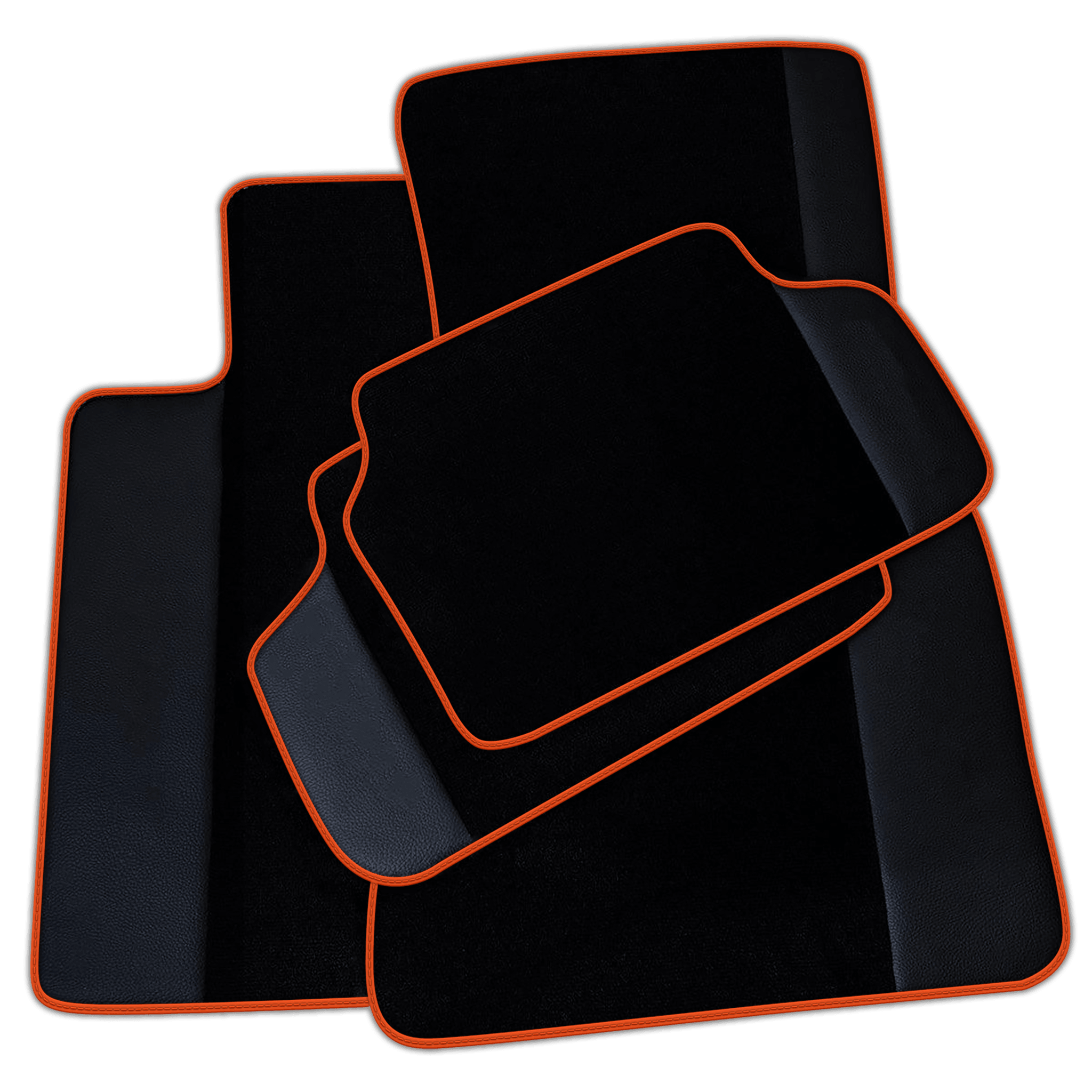 Black Floor Mats for BMW 5 Series G30 Sedan (2016-2023) with Leather | Various Trim Colors