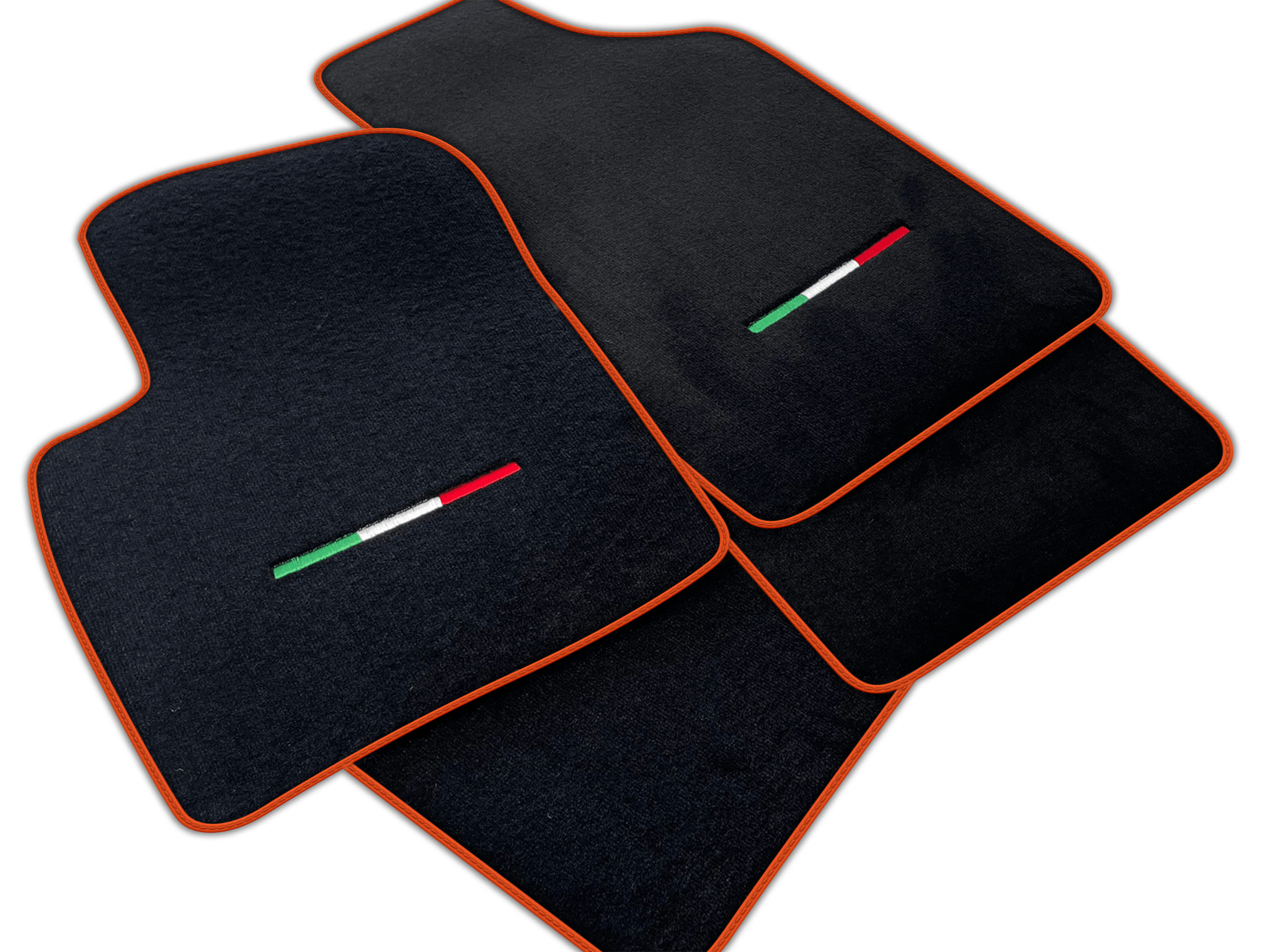 Italian Edition Black Floor Mats for Fiat 500e (2020-2024) 3+1
