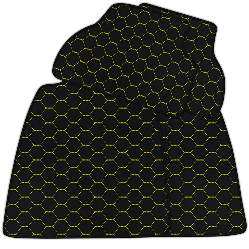 Customizable Leather Floor Mats with Symmetrical Hex Pattern for Audi Q3 F3 Sportback (2018-2024)