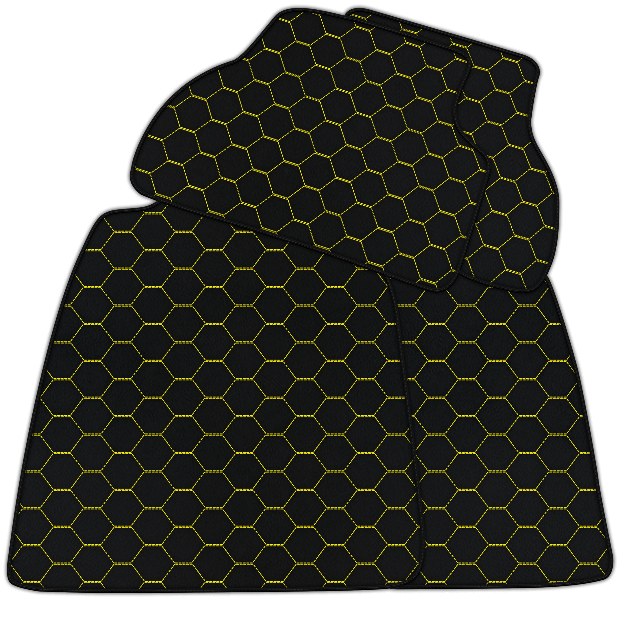 Customizable Leather Floor Mats with Symmetrical Hex Pattern for Audi A1 - 3-door Hatchback (2010-2018)