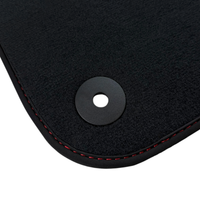 Black Floor Mats for Lamborghini Urus with Bordeaux Alcantara Leather