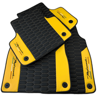 Black Floor Mats for Lamborghini Urus with Yellow Leather - AutoWin