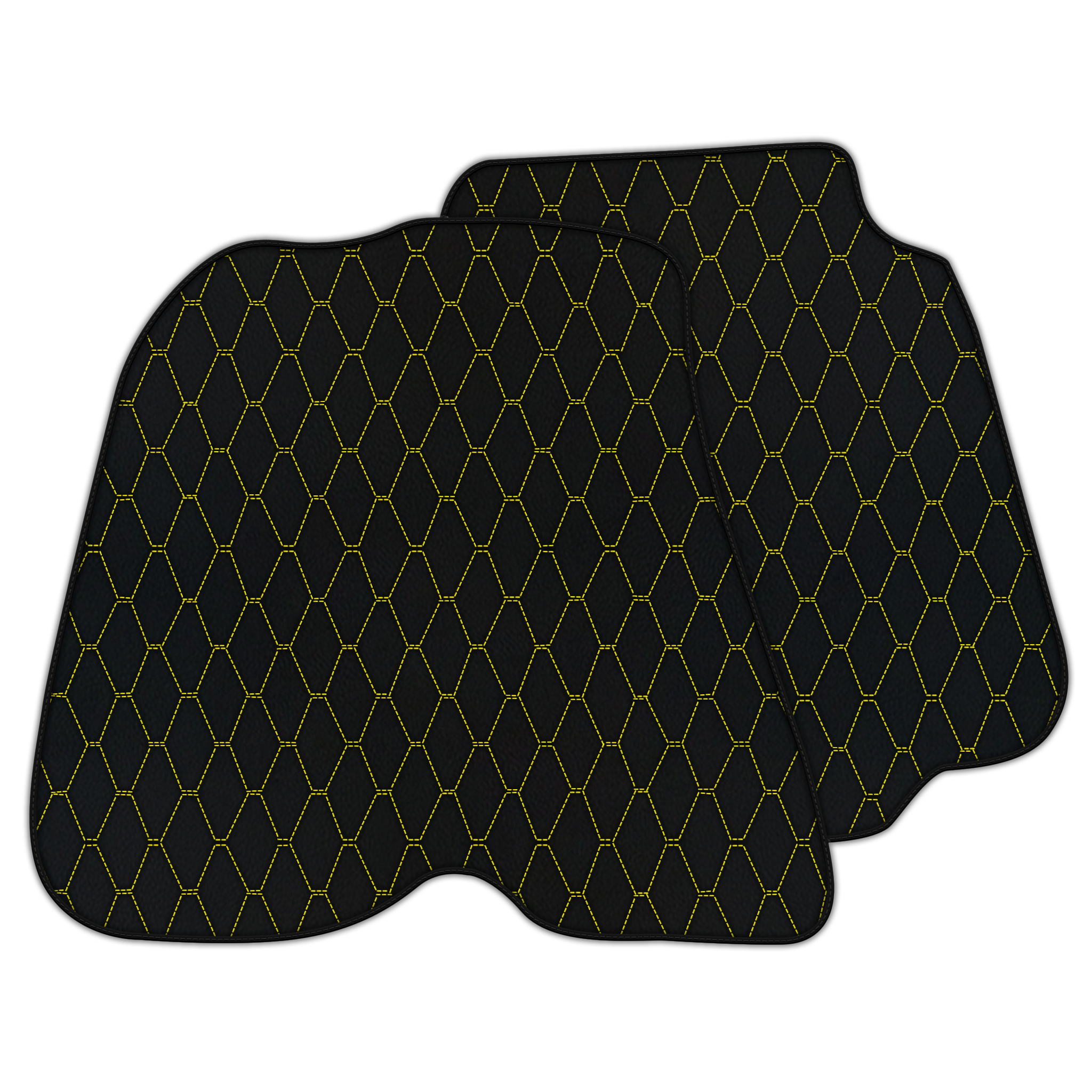 Customizable Leather Floor Mats with Vertical Hex Pattern for Ferrari F12 Berlinetta (2012-2022)