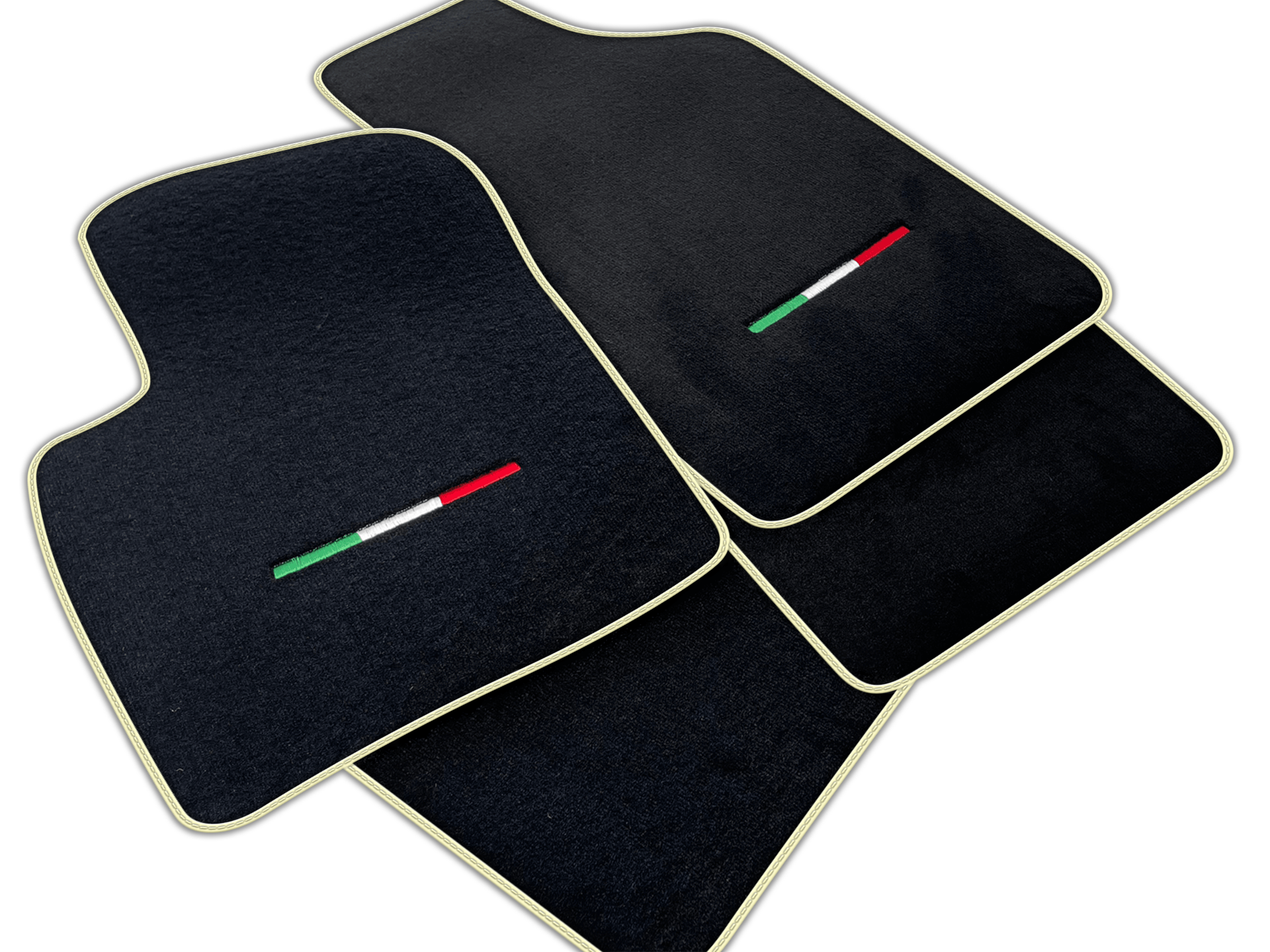 Italian Edition Black Floor Mats for Fiat 500X (2018-2024) Co Driver Without Fixing System