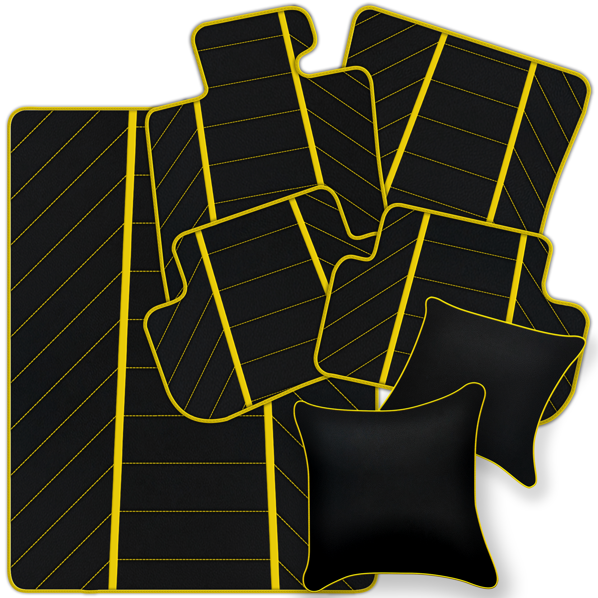 Premium Black Leather Floor Mats for Ferrari California | Full Set