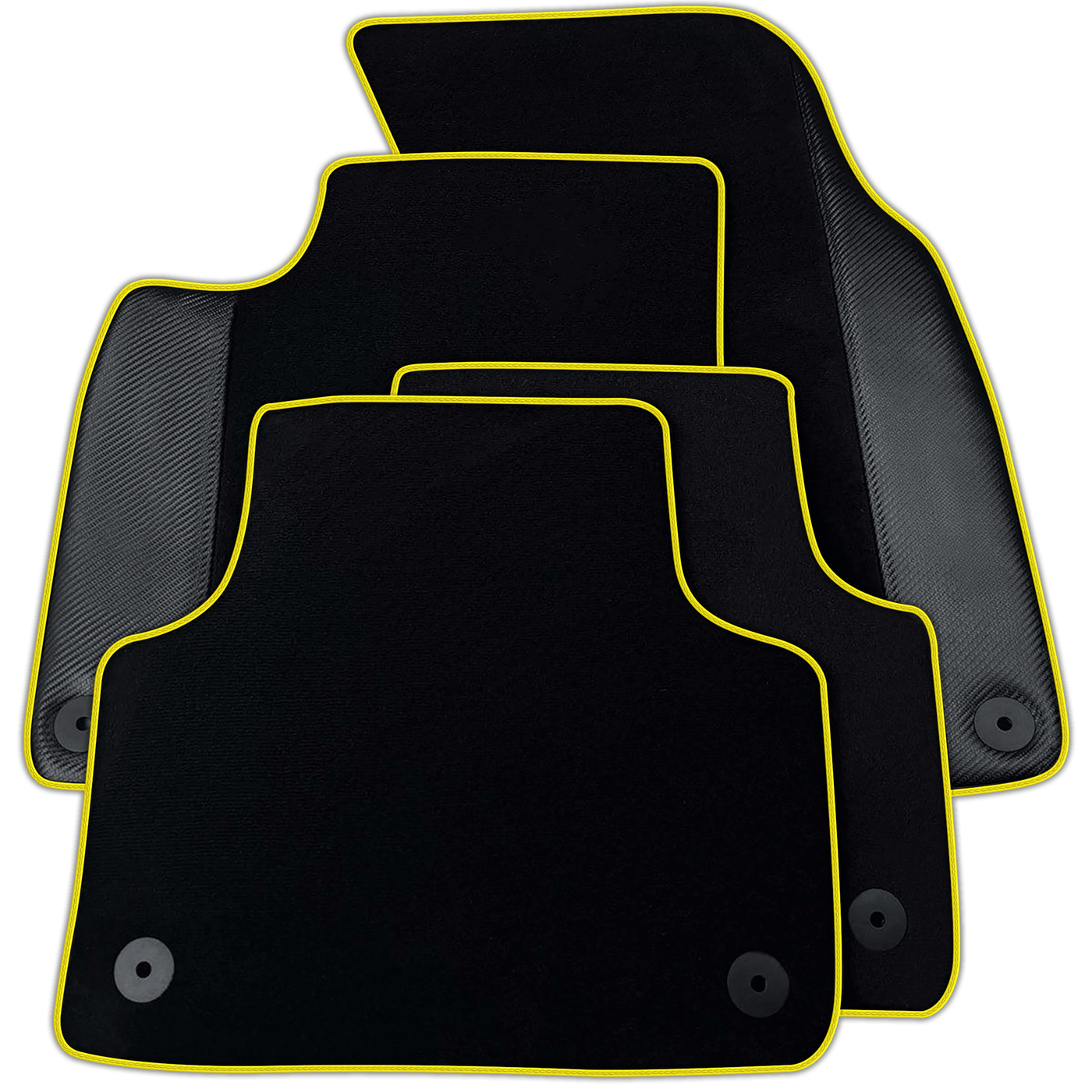 Customizable Black Carbon Leather Floor Mats for Audi A2 2000-2005 8Z | Various Trim Colors