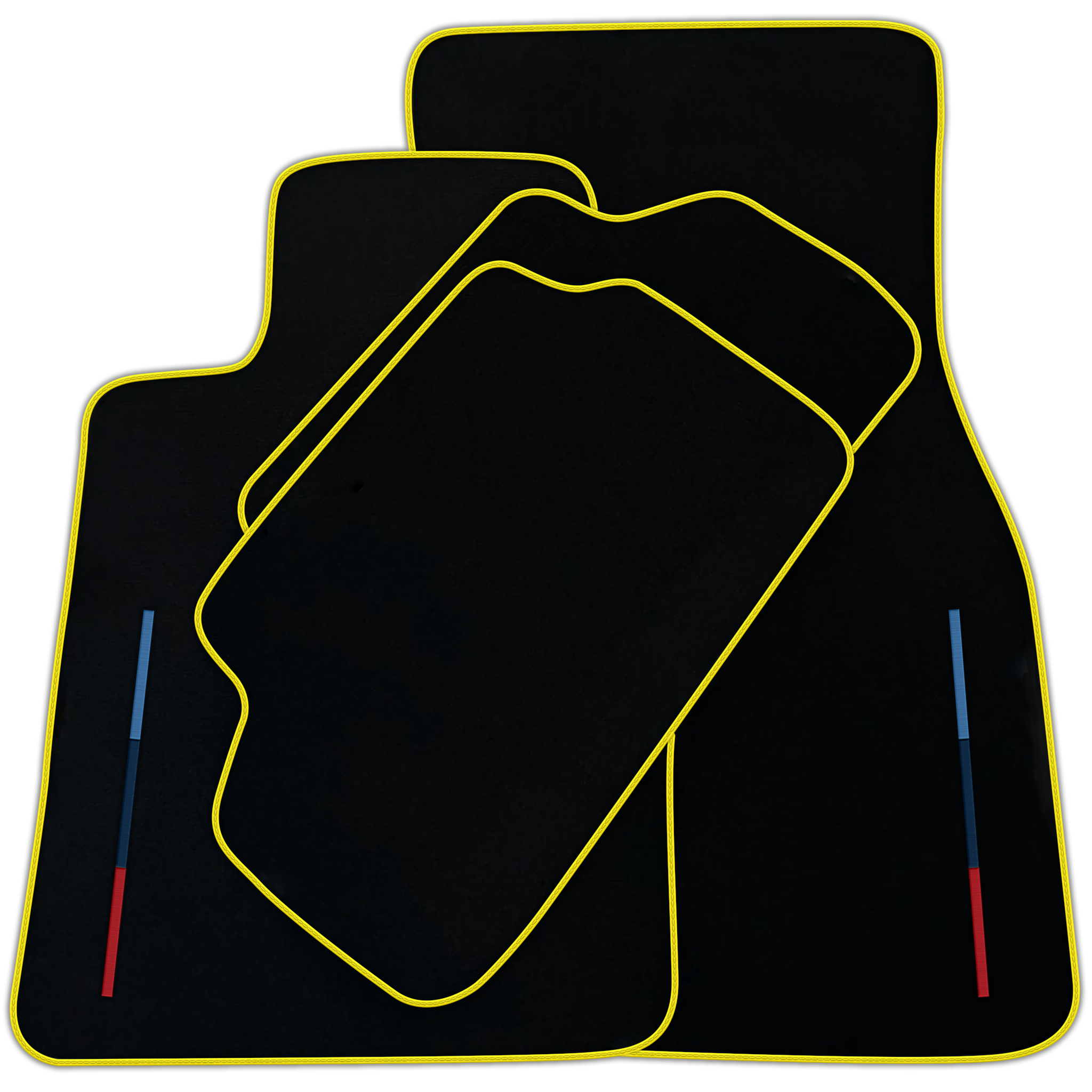 Black Floor Mats For BMW 1 Series E87 With Color Stripes Tailored Set Perfect Fit | Various Trim Colors