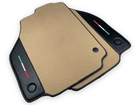 Beige Floor Mats For Ferrari 488 Spider 2015-2022 With Carbon Fiber Leather - AutoWin