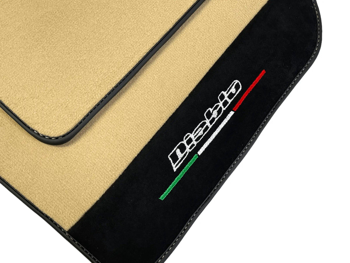 Beige Floor Mats for Lamborghini Diablo 1990-2001 With Alcantara Leather - AutoWin