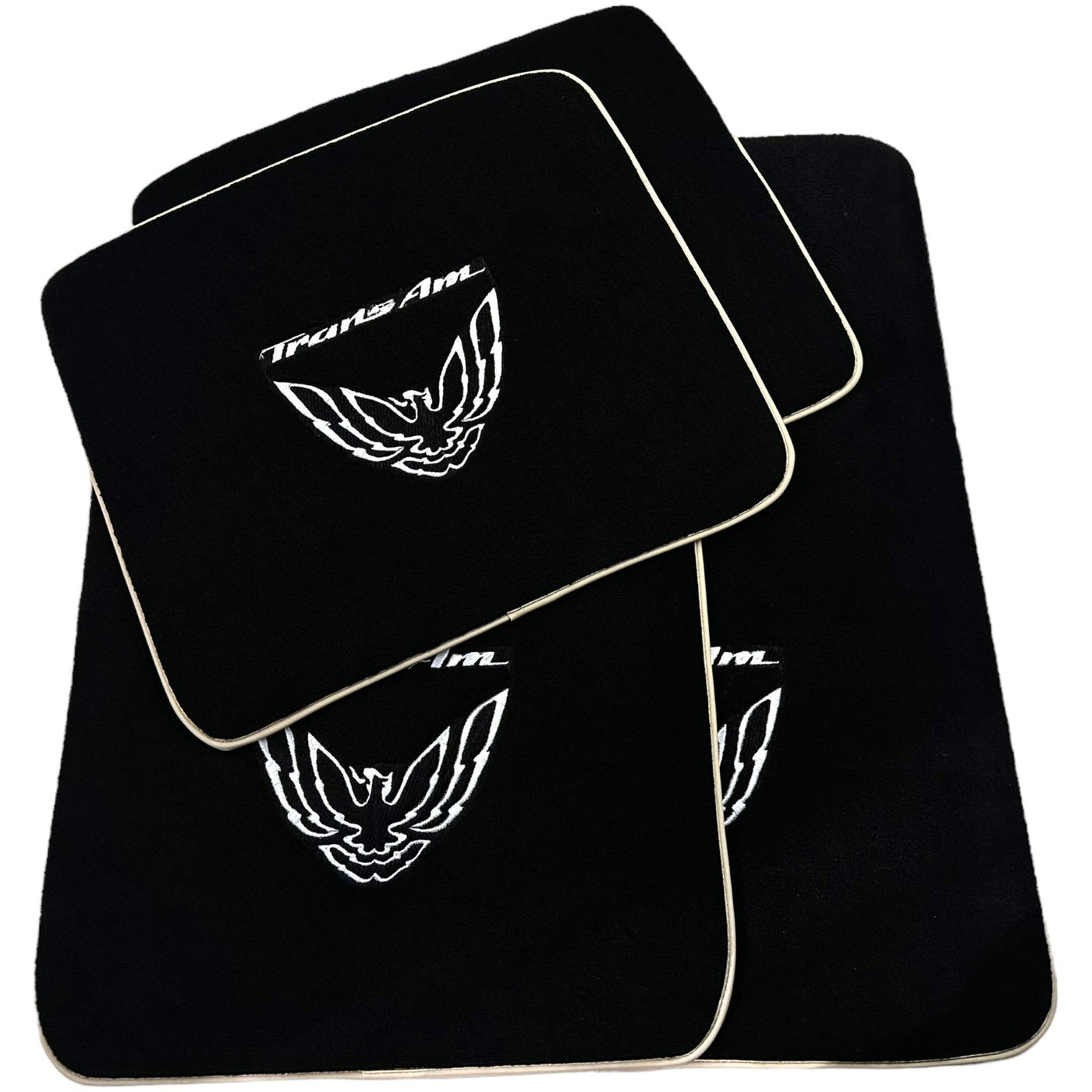 Black Floor Mats Beige Trim for Pontiac FireBird (1970-1981) Trans Am - AutoWin